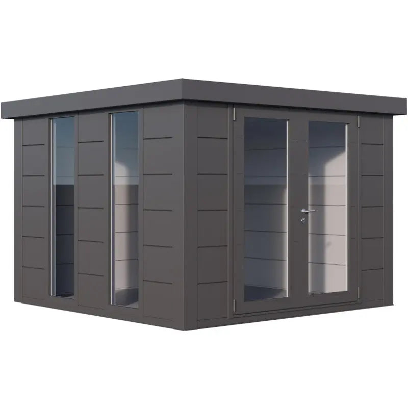 Pavillon de jardin en acier galvanisé gris anthracite 8,9m² Luminato 3030 avec 2 fenêtres - Telluria Ma boutique