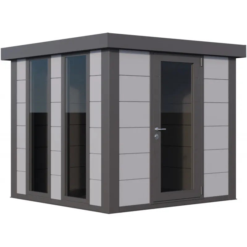 Pavillon de jardin en acier galvanisé gris clair 5,7m² Luminato 2424 avec 2 fenêtres - Telluria Ma boutique