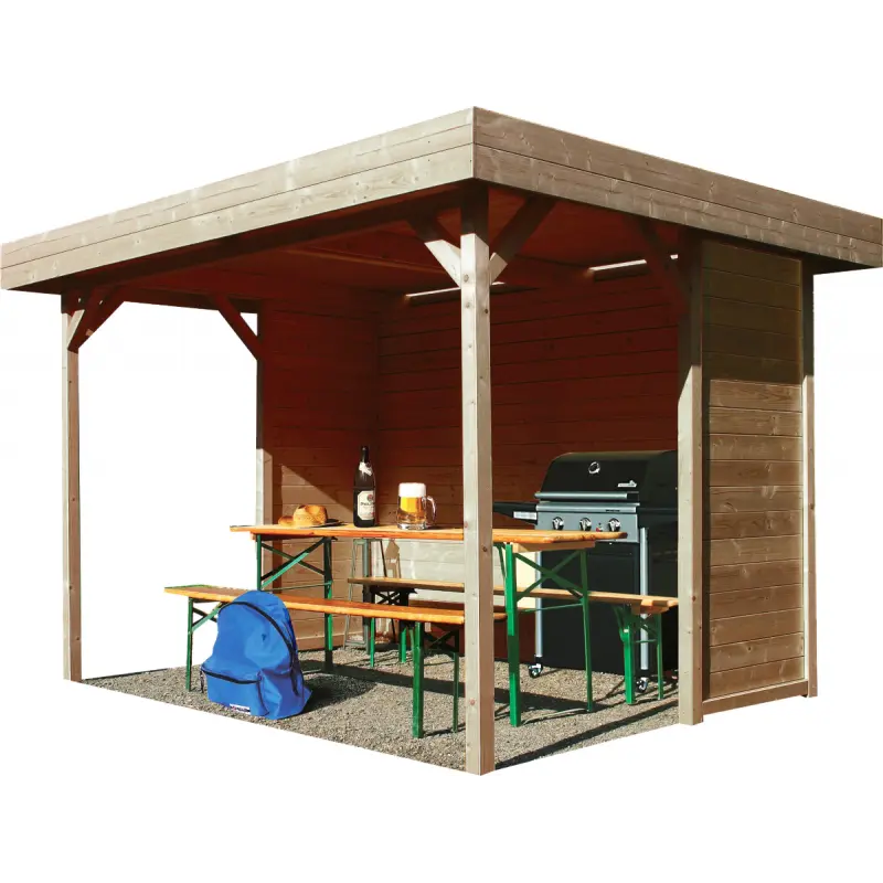 Pavillon de jardin Regensburg 6m² en bois traité autoclave avec panneaux pré-montés - SOLID Ma boutique