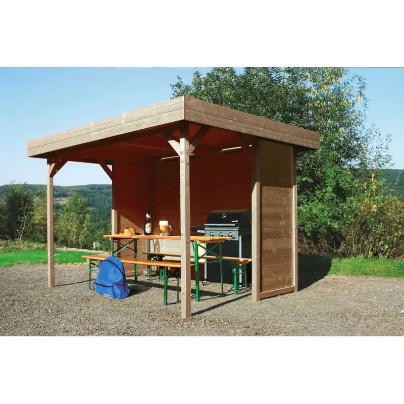 Pavillon de jardin Regensburg 6m² en bois traité autoclave avec panneaux pré-montés - SOLID Ma boutique