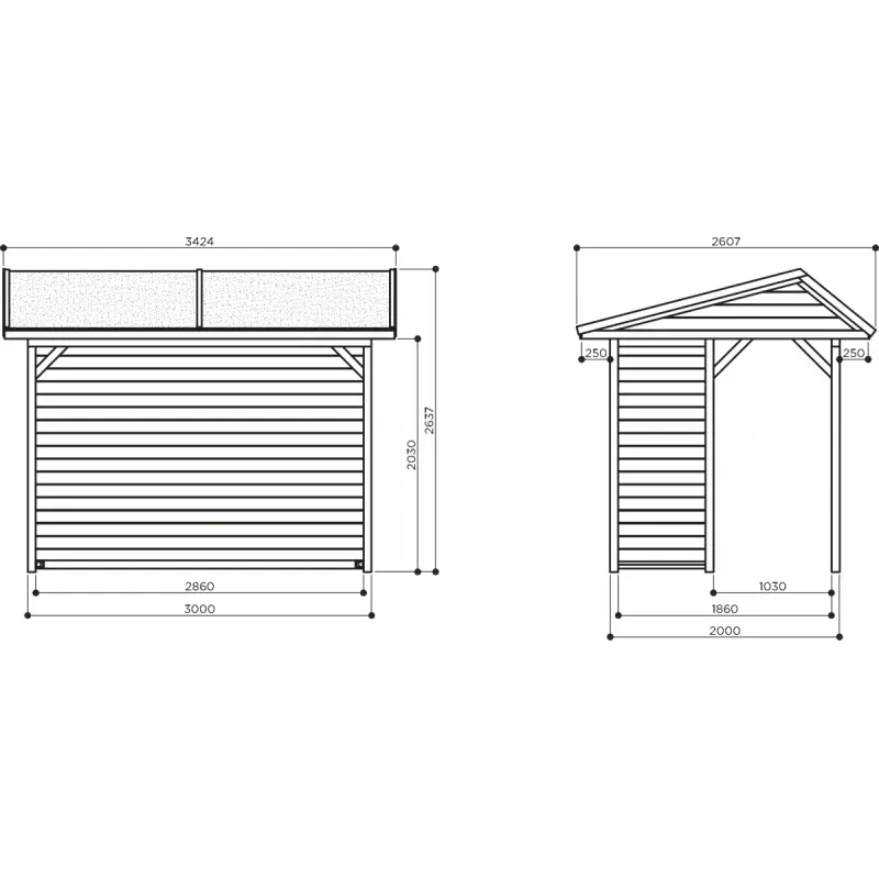 Pavillon de jardin Ronsburg 6m² en bois traité autoclave avec panneaux pré-montés - SOLID Ma boutique