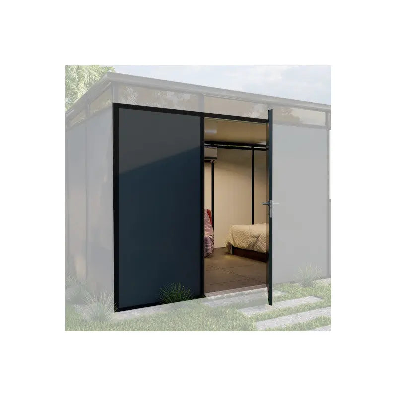 Porte double en remplacement de la porte simple anthracite avec structure noire - Everbox Ma boutique
