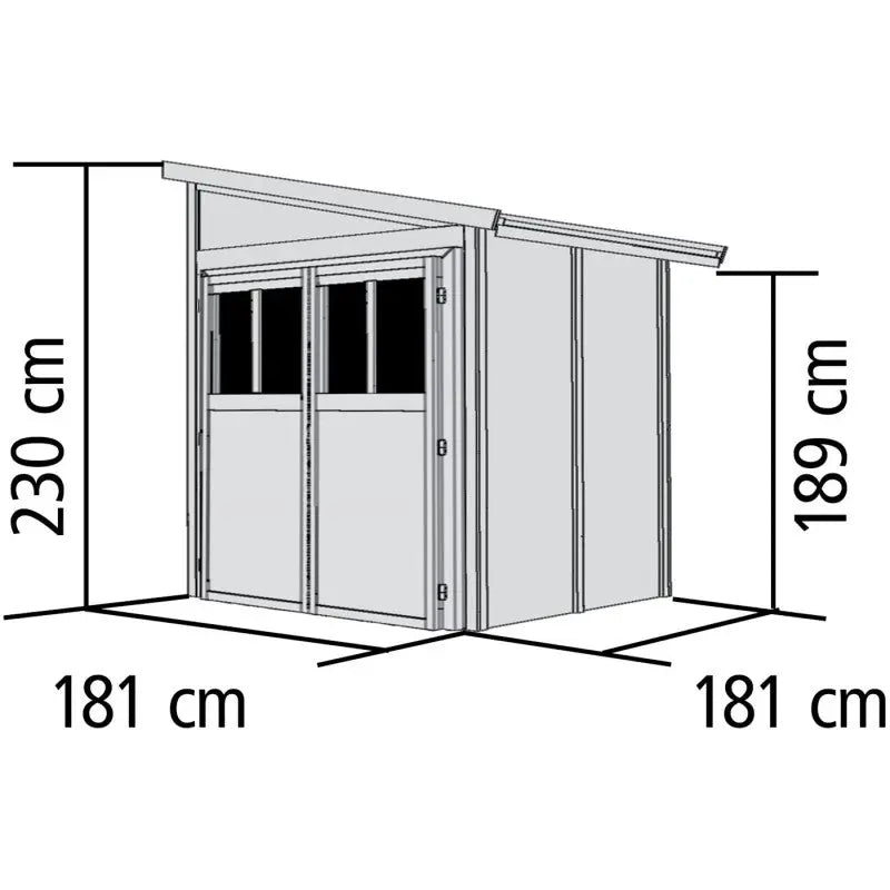 Remise adossée Juist 2 en bois certifié 3,28m² - Karibu Ma boutique