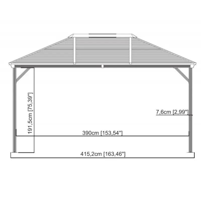 Tonnelle de jardin Ventura 296x423cm en aluminium thermolaqué – SOJAG ESPACE EMERAUDE